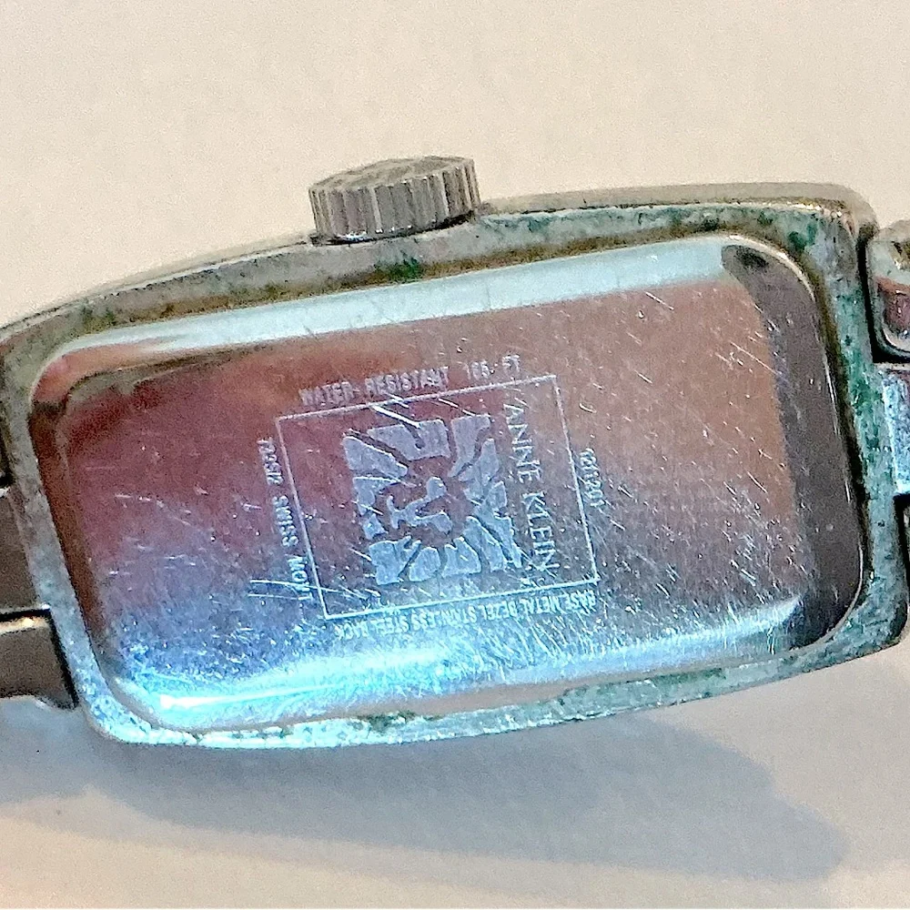 Vintage Anne Klein Marcasite Bracelet Watch Mother of Pearl